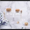 Recipientes cosméticos de plástico con glaseado con tapón de corcho y cuchara de baño con máscara de sal de baño Botellas de embalaje de polvo de maquillaje JARS PXENN NVBPP