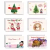 Cartes de voeux Joyeux Noël Carte pour enfants Néon Père Noël Arbre de Noël Bonne année Cartes postales Cadeaux avec autocollants d'enveloppe