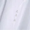 Kobiety Lato Moda Białe Koszule Topy Bluzki Z Długim Rękawem Przyciski Side Turn-Down Kołnierz Kobiet Casual Top Blusas 210513