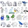 H&D 18 Styles Crystal Animal Figurines Collection Cut Glass Ornament Statue Animal Collectible Gift Home Decor Wedding Favors 210811