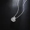 Gioielli di moda in argento sterling 18 pollici Collana con pendente a forma di palla di tessuto di fascino per le donne Regali di compleanno di nozze Catene9818706