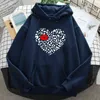 Blanc Fragments Coeur Rouge Lèvres Impression Hoodies Mans À Capuche Anime Sweats O Cou Rétro À Capuche Hip Hop Manga Hommes Streetwear H1227