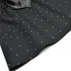 Robe de créateur de mode robe d'été pour femmes col en V points Bowknot robes noires 210524