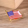 10pcs/lot American Flag Lapel Pin United States USA Hat Tie Tack Badge Pins Mini Brooches for Clothes Bags Decoration 675 T2