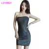 Temperament Sequin Sling Bag Hip Tight Bottom Slanke Dress Nightclub Office Lady Sheath Zippers 210416