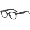Einfache ovale Mode-Sonnenbrillen-Rahmen, runde Augen, heller Kunststoff, solide optische Rahmen mit klaren Gläsern, Unisex-Design für Männer und Frauen, 5 Farben im Großhandel