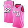 2022 New Dwyane 3 Wade Jimmy 22 Butler Basketball Jersey Mens Tyler 14 Herro Bam 13 Adebayo Трикотажные изделия сшитые розовый черный белый