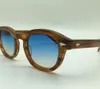 Nya mode Lemtosh Johnny Depp Style Solglasögon Högkvalitativ vintage runda solglasögon blåbruna linser