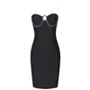 Ocstrade Ankomst Diamant Embellished Black Bandage Dress Summer Women Sexy Bodycon Night Club Party 210527