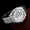 Новые бренд Rosra Men смотрит на серебряные наручные часы из нержавеющей стали мужские классические часы мужчины синие часы Relogio Masculino Relojes Saat H8655801