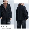 여자 재킷 기본 느슨한 청바지 재킷 여성 클래식 스트리트웨어 여성 데님 포켓 싱글 브레스트 탑 Femme 2022 가을 211