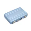 100pc Fashion Password Box Shape Aluminum Credit Card Box Mini Suitcase Business Card Holder Bank Card Multifunction Storage Box