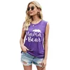 Sommar Mama Bear Fashion Ärmlös Letter Print Kvinnor Tshirt Rund Neck Loose Beach Style Casual Vest Kvinnor Tshirt 210608