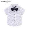 Mudkingdom Boys Formal Shirts with Tie Dress for Toddler Boy Short Sleeve Plain Tops Kids Summer Clothes 210615