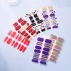 European and USA Fashion Nail Stickers 14 Tips Finger Nails Decals Crystal Glitter Gold Silver Stamping Sticker