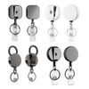 Kaarthouders 1 stks vrouwen mannen badge houder rollen clips sleutelhanger metalen intrekbare pull reel id lanyard naam clip