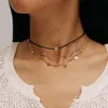 17KM multicouche cristal lune colliers pendentifs pour femmes Vintage charme or collier ras du cou 2021 bohème bijoux en gros