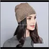 Beanie / Skull Caps Mössor, Scarves Handskar AessoriesFashion Lady Stickad Woolen Femal Cap Kvinna Huvud Varm Knitting Mössor för Fashion Wool Hat W