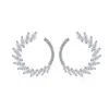 CH-1084 agulhas de prata esterlina zircão marquise argila brincos moda luz luxo folha arco grinalda brinco feminino jóias