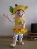 Halloween lemon girl Mascot Costume Cartoon theme character Carnival Festival Fancy dress Xmas Adults Size Birthday Party Outdoor Outfit