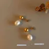 Mode Große Süßwasser Perle Stud Ohrringe Für Frauen Einfache Hochzeit Schmuck Zubehör 2021 Edelstahl Eardrop