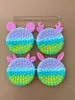 Rainbow Macaron Fidget Brinquedos Bubble Chain Bag Bolsa Crianças Meninas Meninas Novel Design Cool Crossbody Fanny Pack Pop Sensory Puzzle Brinquedo