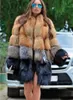 High-End Faux Fur Coat för Kvinnor Vinter Tjock Varm High Street Stitching Långärmade Trendiga Jackor 211207