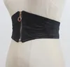 Cintos femininos moda feminina preto veludo elástico zipper cummerbunds vestido feminino espartilhos cintura decoração cinto largo r2512