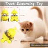 Brinquedos alimentadores de dispensador de comida para gatos, bola de tratamento para animais de estimação com distribuição interativa, brinquedo de treinamento de QI estilo copo engraçado com bolas de rolamento duplas, varinha removível para gatos e gatinhos