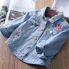 Girls Jackets Spring And Autumn Children Clothing Denim Embroidered Jacket Outerwear 1-6 Years Old Baby Coat For 211011