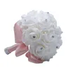 結婚式の花Perfectlifeoh de noiva Rose Bridesmaid Foam Bridal Bouquet Ribbon221l