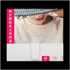 Hänge halsband hängen släpp leverans 2021 yun ruo sommarstil fem pärlor halsband titanium stål rosguld färg mode kvinna juvelr