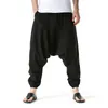 Solid Mens Byxor Casual Cotton Cross Byxor Män Andningsbara Harajuku StreetWear Oversize Pocket Male Harem Pants 210524