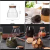 Bottles Jars 500Ml Small Glass Jar With Bamboo Lid Cover Organizer Containers For Kitchen Storage Bottle Candy Spices Coffee Bean 1F5D Oc3Qg