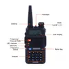 UV-5R UV5R Walkie Talkie de doble banda 136-174Mhz 400-520Mhz transceptor de radio bidireccional con auriculares sin batería de 1800mAH (BF-UV5R)