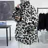 Męskie Down Parkas PR 2022 Leopard-Print Woolen Winter Harajuku Męski streetwear Hip Hop Koreańskie kurtki Phin22