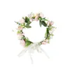 girls stereo flower crown wreath Bridal beach holiday headbands Kids simulation flowers garland boutique handmade children princess hair accessories S1039