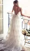 Spring Summer Full Lace Wedding Dress Simple A Line Appllique Spaghetti Blackless Gowns Floor Length Bridal Gown