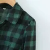 Vintage femme vert Plaid velours côtelé robe automne hiver mode dames manches bouffantes es femme Chic doux a-ligne 210515