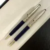 High quality Mt Pen Limited edition Around the world in 80 days Dark Blue Resin Roller Ballpoint pens stationery office school supplies with Serial Number As Gift