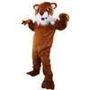 Costume de mascotte de tigre brun d'Halloween de haute qualité Personnaliser le personnage de thème d'anime de dessin animé unisexe adultes tenue de déguisement de carnaval de Noël