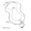 Hip Hop Multi Layer Kette Halskette mit Schloss Damen Herren Punk Rock Vorhängeschloss Anhänger Halskette Goth Schmuck als Geschenk