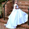 Luxury Crystal Beads Flower Girl Dresses for Wedding Tiered Tulle First Communion Dress Barn Pagant Kappa