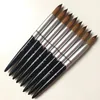 Manicure Art Design Nail Brush Gereedschap Zwart Metalen Handvat #10 #12 #14 #16 #18 #20 #22 #24 Pure Kolinsky Sable Ronde Sharp Professionele Schilderen Polish Acryl Pen 1 stks/partij