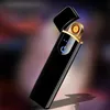 Fashion USB Rechargeable Lighter Windproof Electronic Cigarette Lighters Flameless Touch Screen Switch Portable Creative Lighters Gift