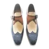 Hommes chaussures en cuir PU talon bas tenue décontractée Brogue printemps bottines Vintage classique mâle HC741 210624