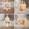 Julgran 3D Hängande miljövänlig Santa Claus Xmas Hollow Out Wood Trä Mini Pendant Snowman Christmases Dekorationer BH4854 WLY