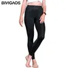 Bivigaos Ice Silk Leggings Lente Zomer Dunne Sport Workout Leggings Hoge Stretch Silky Zwart Slanke Fitness Legging 211204