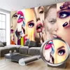 Seksi Güzel Kadınlar 3D Duvar Kağıdı Dekorasyon Güzellik Salonu Duvar Kağıtları Modern Duvar İç Ev Dekor Boyama Duvar Kağıtları