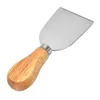 Rostfritt stål Ostknivgaffel Fyra Piece Set Trähandtag Bakat Pizza Cake Shovel Ostkräm Kniv Kök Tools Partihandel